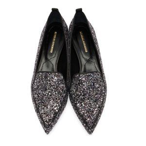 Nicholas Kirkwood | New Beya Loafer Chunky Glitter in Gunmetal & Fuschia color